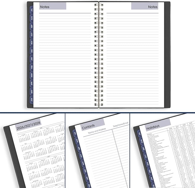 AT-A-GLANCE Planner 2026-2027 Weekly & Monthly Academic 12-Month July-June, 5" x 8", DayMinder, Charcoal (AYC20045)