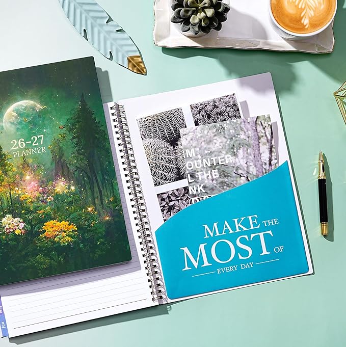 Planner 2026-2027 - Academic Planner 2026-2027, Jul.2026 - Jun.2027, 9" x 11", 26-27 Calendar Planner Weekly and Monthly with Colorful Tabs, Strong Twin-wire, Back Pocket - Dreaming Moon