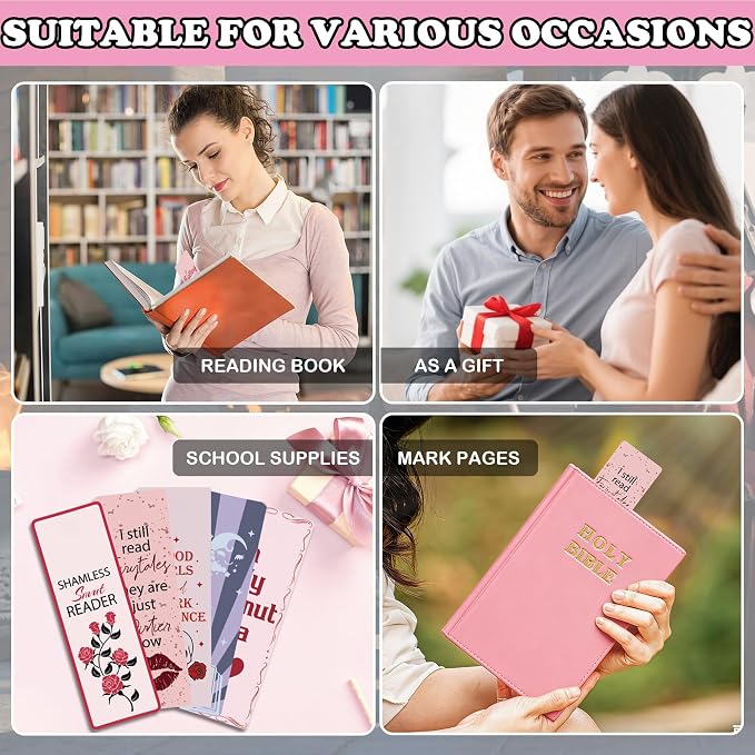 120 Pcs Dark Romance Bookmarks, Funny Word Paper Bookmarks Bulk for Women, Girly Dark Romance Merch Bookmark for Book Lovers Bookish Office Worker Gift