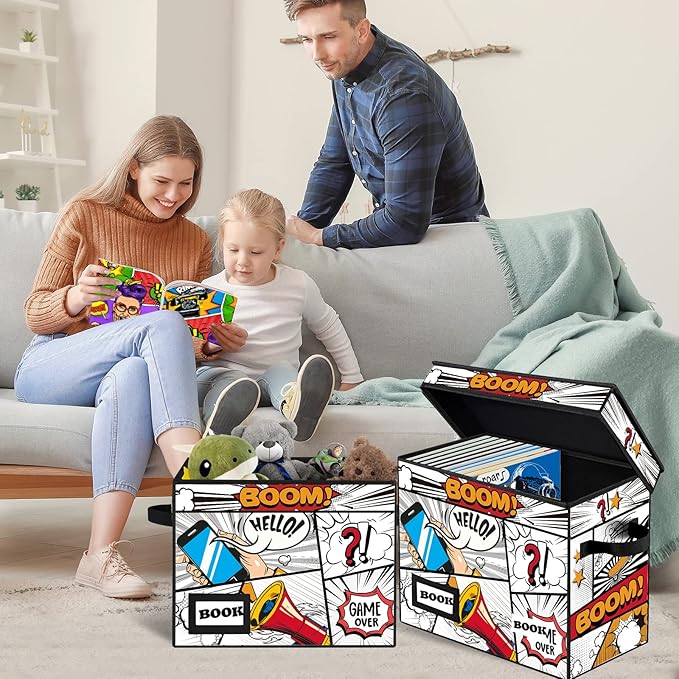 10 Pack Collection Comic Book Storage Boxes, Protector Organizer 15.8" X 7.8" X 11.8" Collapsible Short Box Holds 160-180 Comic Book Heavy Duty Bin Container Holder Shelf