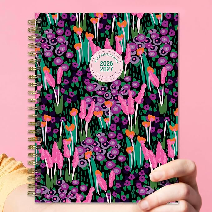 TF Publishing July 2026 - June 2027 Buds & Blooms Medium Weekly Monthly Planner - 12 Month Academic Planner 2026-2027 with Durable Cover, Thick Uncoated Paper and Planning Stickers - 6.5 x 8 in