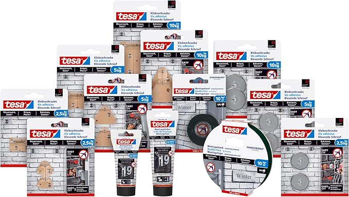 tesa UK Tesa Triangular Adhesive Screw for Masonry and Stone, 77902-00000-00