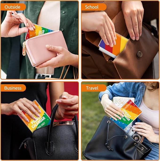 KONVINIT Pocket Calendar 2025-2027, Rainbow Monthly Planner 2025-2027 - 3.7" x 6.7" - Runs from July 2025 Until December 2027, Pocket Calendar 2026 with PVC Cover for School, Home & Office Supplies