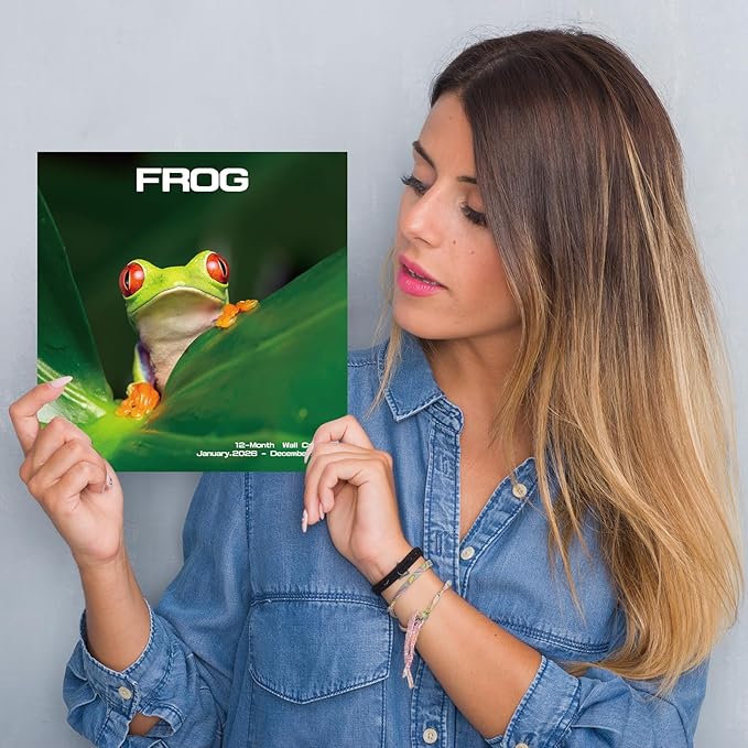 2026 Wall Calendar,Calendar 2026,Frog Monthly Wall Calendar, 12" x 24" Open,Family Planner Calendar, Home & Office Organizer,Hangable