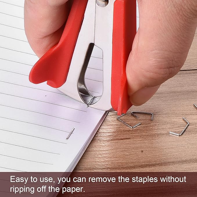 MECCANIXITY Staple Remover Tools, Staplers Puller Steel Jaw for Office Home Desktop Supply Accessory, Black Red Pack of 4