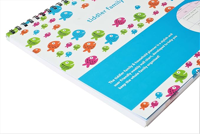 tiddler family & household planner | Undated Weekly Family Organizer/Planner Calendar | Clever Layout in A4 Size (11.7" x 8.3") | Space For 6 People & 1 Years Planning | Features (Friendly Fish)