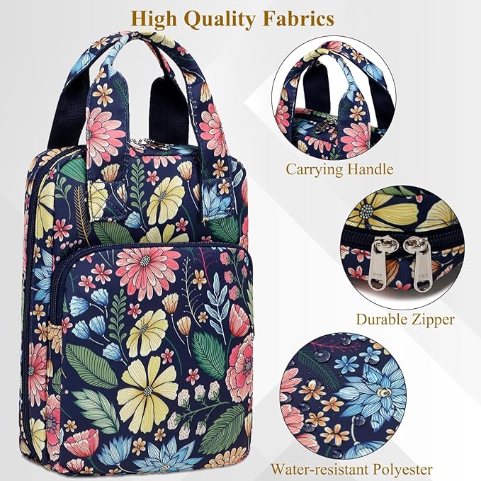 Bible Cover for Women, Bible Holder With Handle and Zippered Carrying Book Case Church Bag
