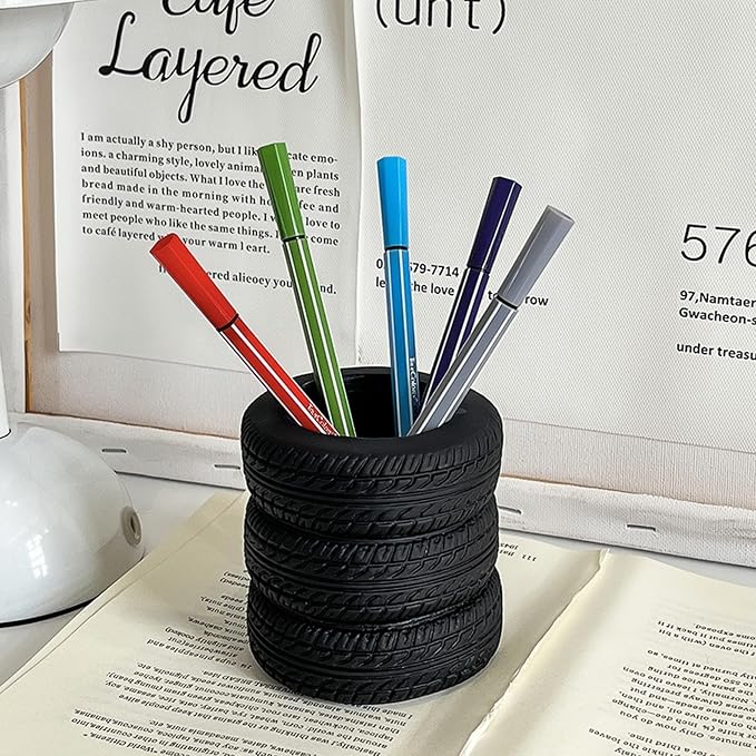Adorable Cartoons Pencil Holders - Multifunctional Desktop Organizers (Tire)
