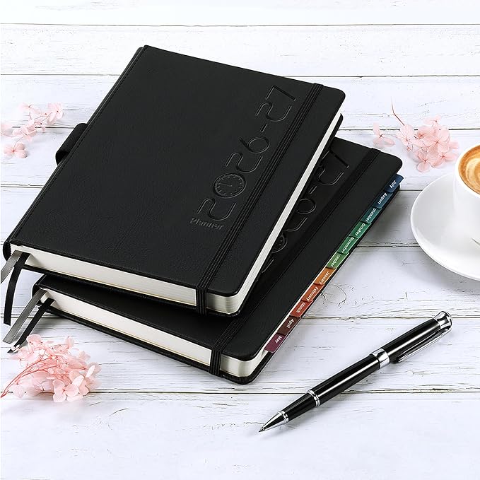 2026-2027 Planner - Planner 2026-2027 with Pen Loop, Jul 2026 - Jun 2027, to Achieve Your Goals & Improve Productivity, Thick Paper, 40 Note Pages, Inner Pocket, 5.75" x 8.25" - Black