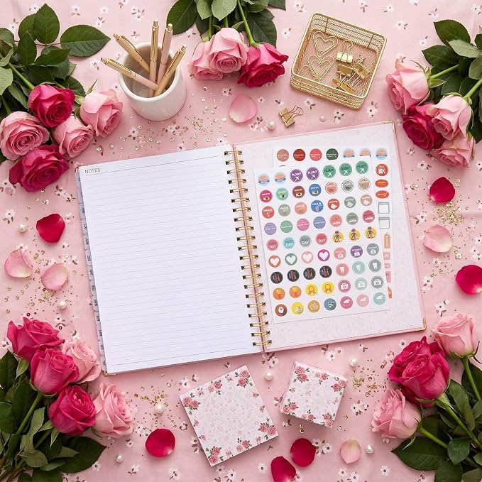 Planner 2026-2027, Weekly and Monthly Academic Planner, Jul 2026 - Jul 2027, 8.5"x11" Large Hardcover Daily Planner Calendar with Tabs for Women, Year Planning Agenda for Teacher and Student (Pink)