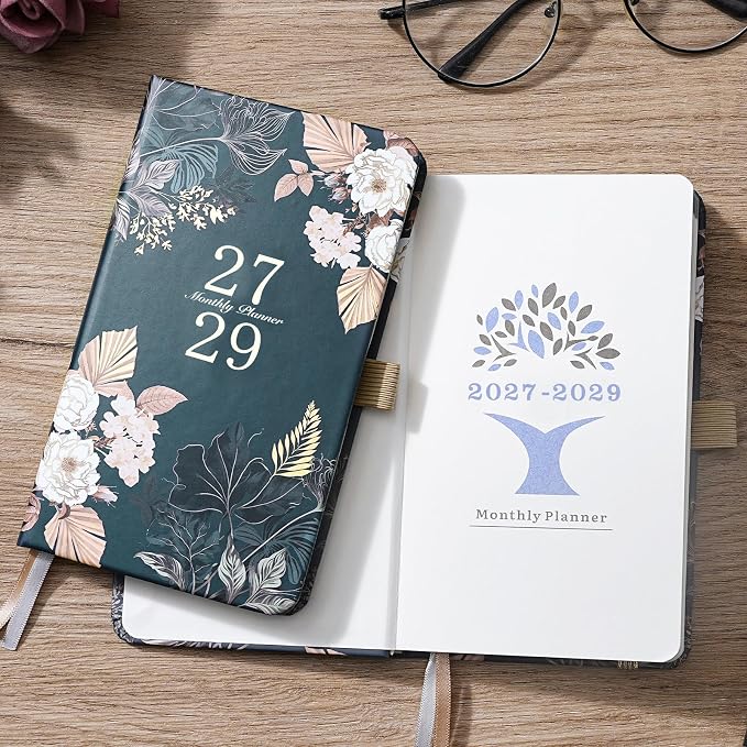 2027-2029 Pocket Calendar - Monthly Planner 27-29, JAN 2027 - DEC 2029(36 Months), 3 Year Calendar 2027-2029, 6.4" x 3.8", 61 Note Pages, 2 Bookmarks, Inner Pocket, Pen Holder, Perfect Organizer