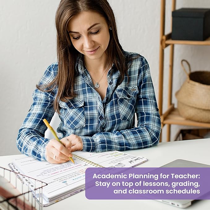 Planner 2026–2027, Academic Year Monthly & Weekly Calendar Book, Jul 2026–Jun 2027, Hardcover Organizer with Tabs, Student & Teacher Planner, 8.5" x 11", Purple Blocks