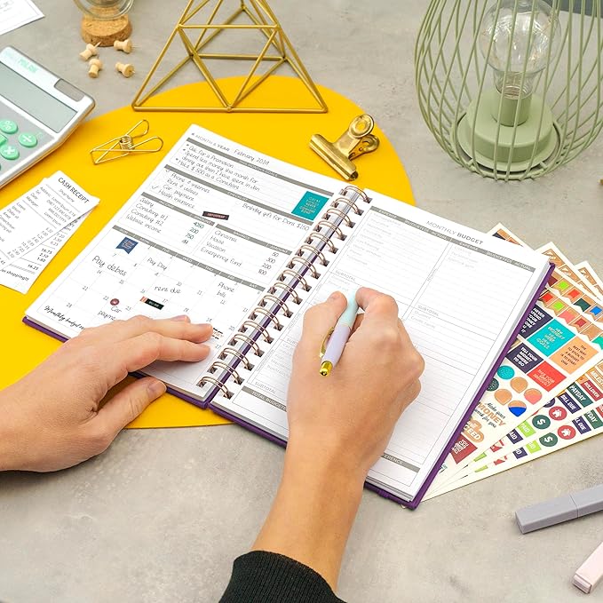 Clever Fox Budget Planner Spiral – Expense Tracker Notebook – Monthly Budgeting Organizer, Finance Logbook & Accounts Book to Control Your Money – Undated Bill Tracker, 6.3x8.4” (Purple)