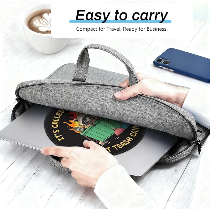 Gctriki Trash Raccoon Mouse Pad - 8.6 Inch Round Non-Slip Office Desk Mat, Premium Stitched Washable Mousepad for Computer Laptop Funny Office Gifts Desk Accessories, It's Called Trash CAN NOT TEASH