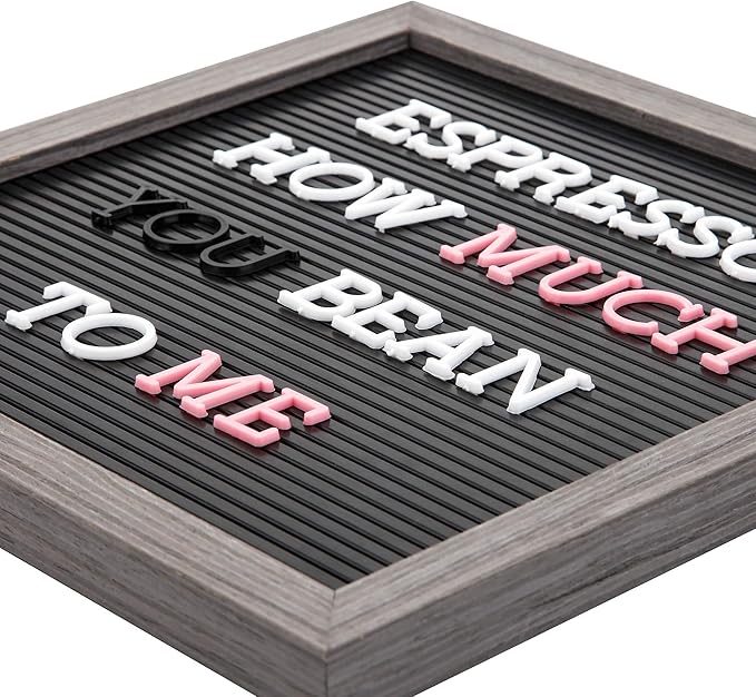 1 Inch Letters for Felt Letter Board, 188 Pieces Including Characters, Numbers & Symbols for Changeable Plastic Message Boards by Veskaoty (Black)