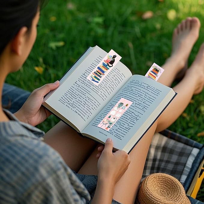 200 Pcs Bookshelf Bookmarks Bulk for Reading: Cute Book Tracker Bookmark for Kids Women, Creative Paper Book Marks Bookish Gifts for Book Lovers Students Stationery Back to School Supplies