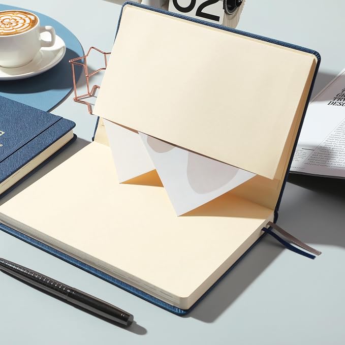 Artfan Planner 2026-2027 - Academic Planner 2026-2027, Jul. 2026 - Jun. 2027, 12-Months Weekly and Monthly, 5.75" x 8.25", Saffiano Leather with Thick Paper, Back Pocket with Notes Pages - Navy Blue