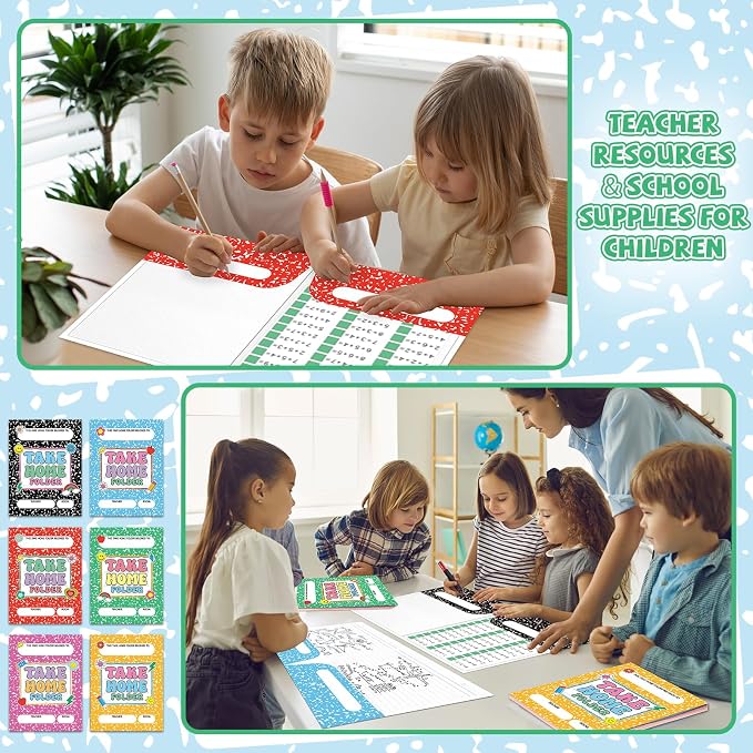 12PCS Homework 2 Pocket Folders Bulk for Students Take Home Folders A4 Letter Size Composition Notebook Classwork Homework Organizer for Home Office Teachers Educational Supply 9.45 x 12.2 Inch