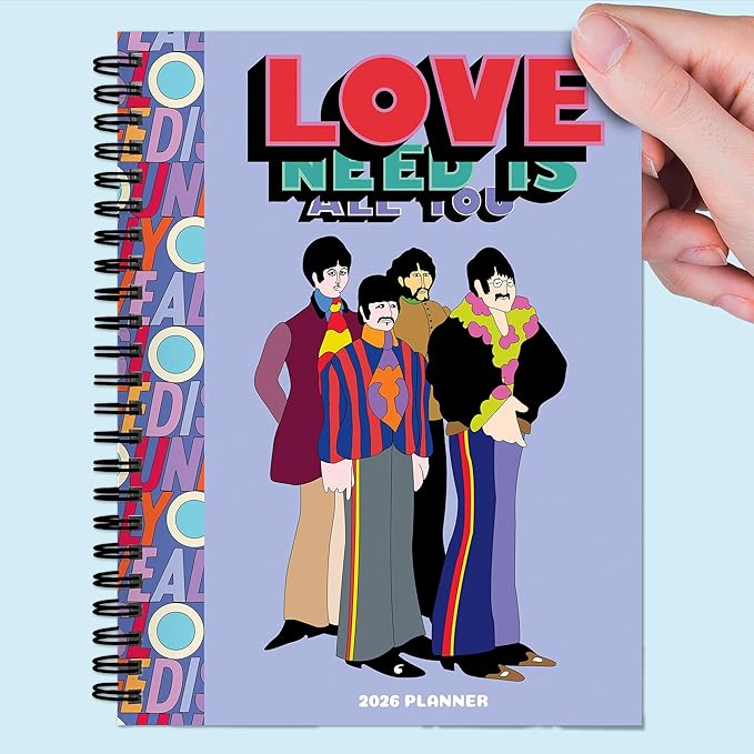 TF Publishing 2026 All You Need is Love Medium Weekly Monthly Planner with 12-Month Calendar Grid, Goals and Task Trackers - Weekly Schedule Planner w/Priority List Section and Stickers - 6.5in x 8in