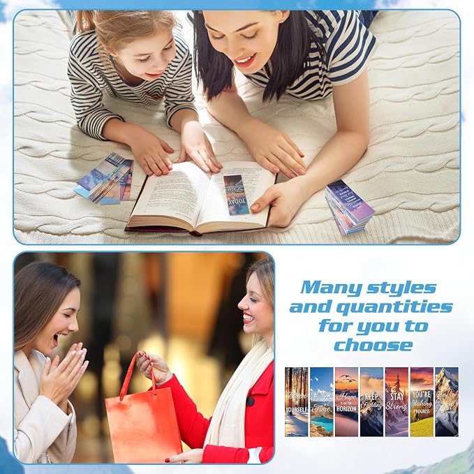 150 Pcs Sobriety Recovery Bookmarks Bulk AA Sobriety Gifts for Women Motivational Affirmation Landscape Bookmarks 2 x 6'' Inspirational Positive Quotes Gift for Addiction Recovery Men Women