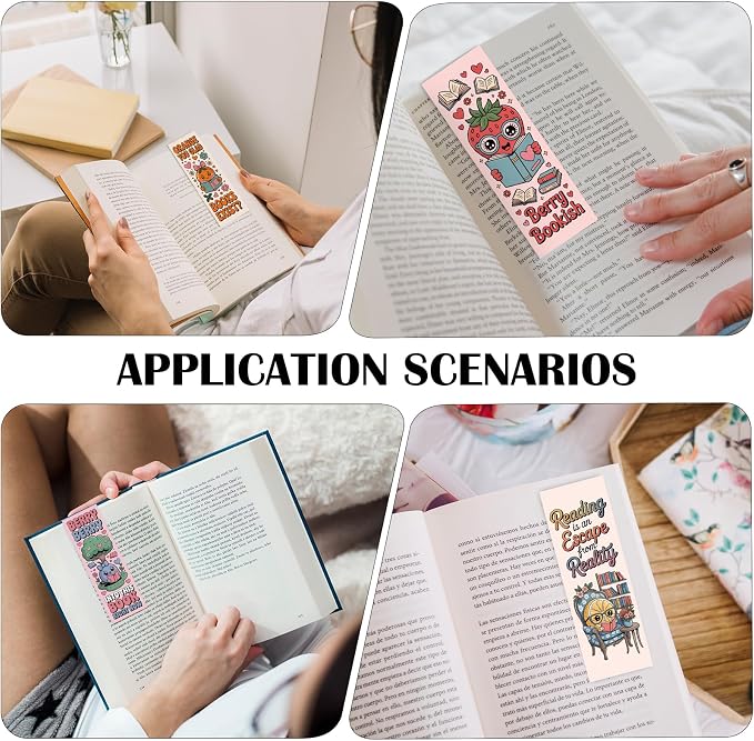 Funny Bookish Bookmarks for Kids, 150 Pcs Fun Fruits Bulk Paper Bookmark Reading Accessories for Women, Cute Watermelon Pineapple Strawberry Bulk Book Marks Gift for Kid Students Book Lovers