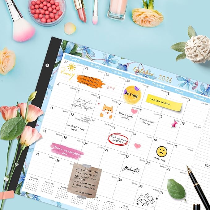 Gannyfer Desk Calendar 2026-2027 - 18 Month Large Desk Calendar 2026, Use Now to Jun 2027, 22" x 17" Desktop Pad Calendar, Office Supplies Perfect for Planning and Organizing In Your Home, School or Office