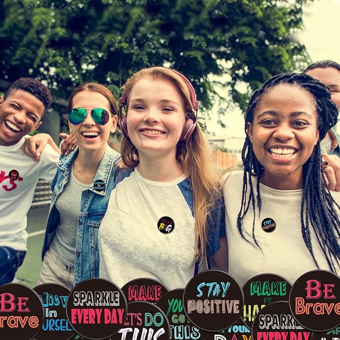 Yinkin 240 Pcs Reward Button Pins School Supplies Classroom Teacher Essentials Pins Bulk Employee of The Month Appreciation Positive Recognition Incentive Badges for Student, 12 Styles