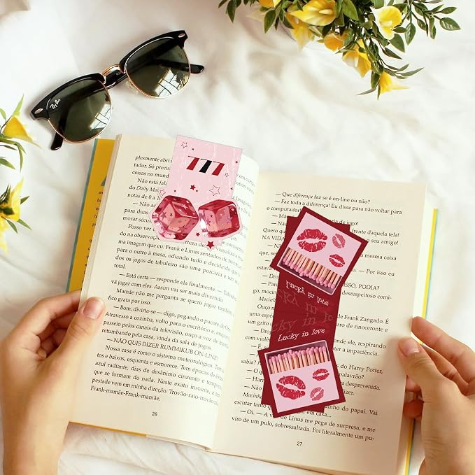 Cute Magnetic Bookmarks, 9 Pcs Y2K Aesthetic Bookmark Page Clips, Book Accessories for Reading Women Book Lovers