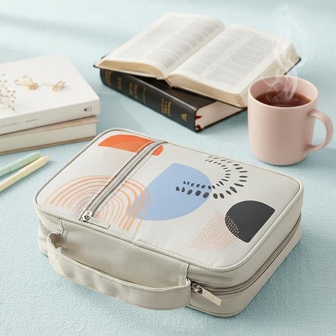 Mr. Pen- Bible Cover Case, Carrying Book Case with Durable Handle and Zippered Pocket, Bible Protective Church Bag for Men & Women, Christian Gifts, Gray Style