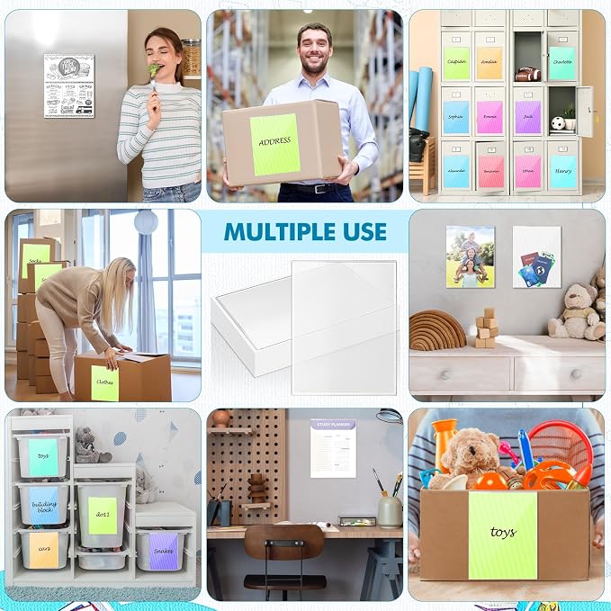 Outus 30 Pcs Self Adhesive Shop Ticket Holders Clear Plastic Sleeves Adhesive Pockets Work Order Job Ticket Holders for Back to School Student Label Home Office Posting Signs (8.5 x 11 Inch)
