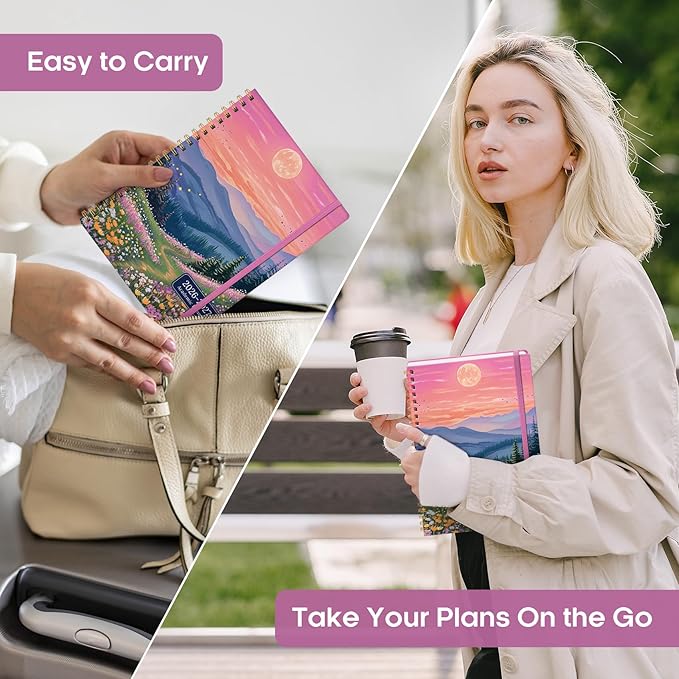 Academic Planner 2026-2027, Weekly and Monthly Calendar Book, July 2026 – June 2027, Hardcover Planner with Tabs, Perfect for Teachers, Students, Women & Men, A5 (6.4" x 8.5") - Hills