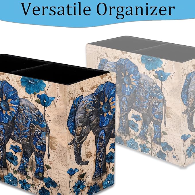 Pen Holder, Pencil Case, Makeup Brush Storage Box, Tableware Storage Box, Suitable for Office Or Home Item Organizing Stand - Blue Spotted Weevil