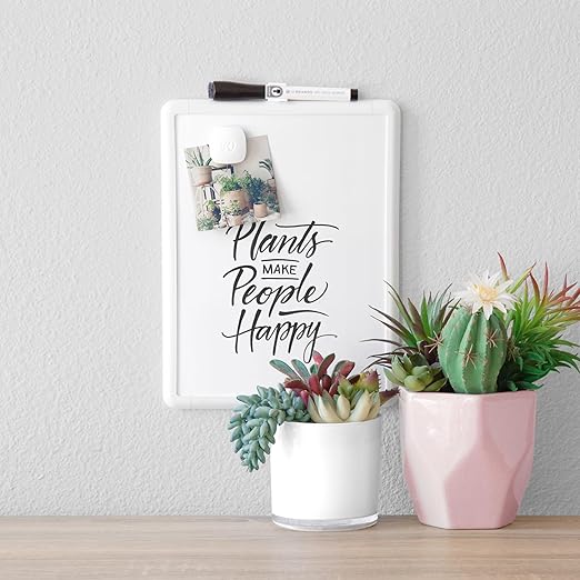 U Brands Contempo Magnetic Dry Erase Board White Board, 8.5" x 11", White Modern Frame, Includes Magnet and Marker, Pack of 4
