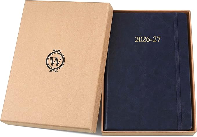 Wykeham's Executive 2026-27 Daily Journal Planner – Customization Available – Mid-Year Academic Diary (Royal Blue, 8.5"×5.5")