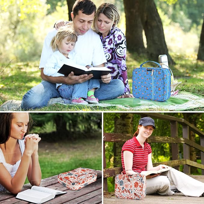 Bible Cover for Women with Flowers Printing, Bible Case,Bible Bag, Study Bible Case,Covers for Bible,Bible Boooks Covers for Women (600D Polyester, Brown Flower Printing)