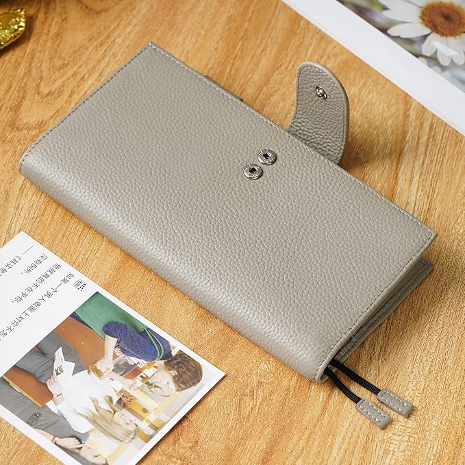 Moterm Leather Cover for Hobonichi Weeks - Fits Hobonichi Weeks/Weeks Mega, with Back Pocket (Pebbled-Gray)