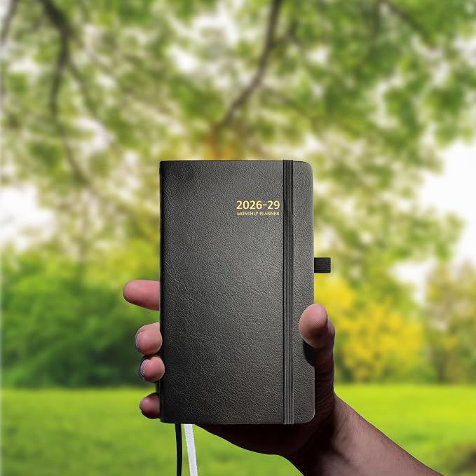 2026-2029 Pocket Monthly Planner, 3 Year Calendar 2026-2029, 6.2’’ x 3.6’’ x 0.67’’, Small Calendar 2026, 36 Months from Jul 2026 - Jun 2029, Hardcover, Back Pocket, Thick Paper, Lightweight to carry