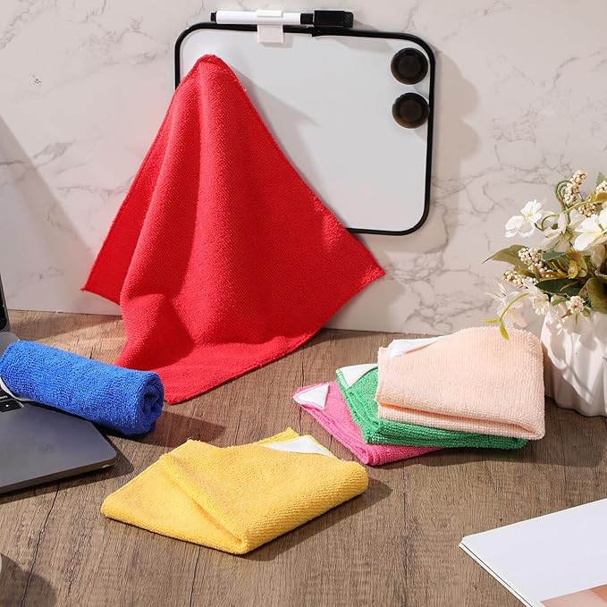 Fanfanwin 6 Pack Magnetic Microfiber Cleaning Cloth, Colorful Whiteboard Dry Erase, Magnetism Whiteboard Eraser for Blackboards Classroom Chalkboards Washable Home Office 10'' x 10''(Murphys Color)