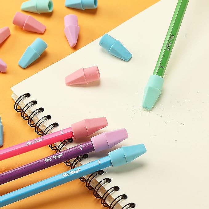 Mr. Pen- Erasers for Pencils, Pencil Top Erasers, Eraser, Pastel Colors, 120 Pack