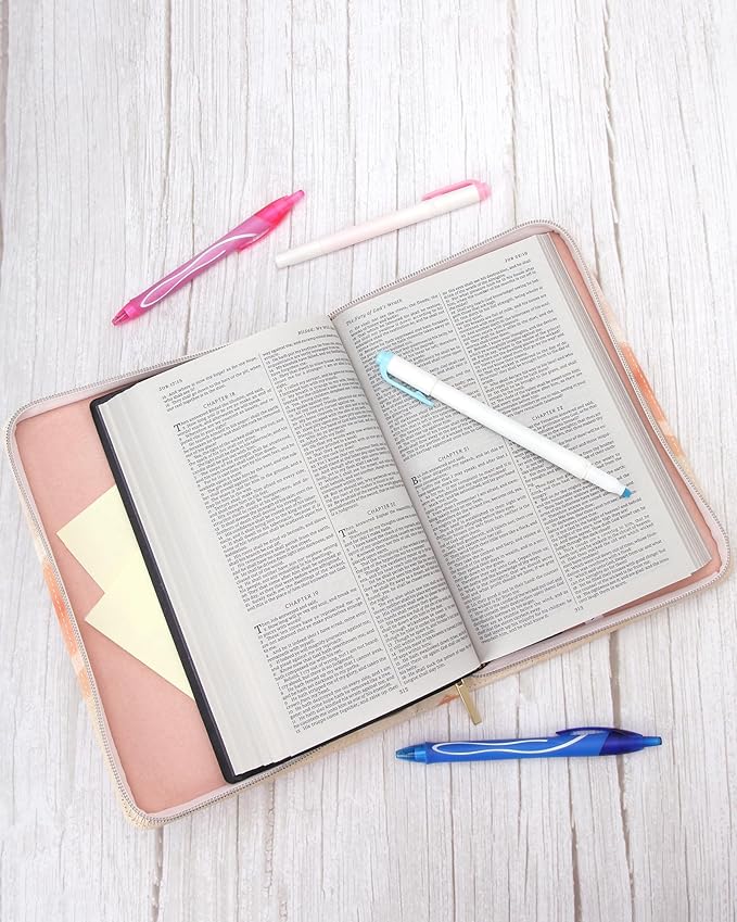 Eccolo Zippered Bible and Book Cover Case for Men and Women, Holds & Protects Standard 5.5 x 8.5 Bibles