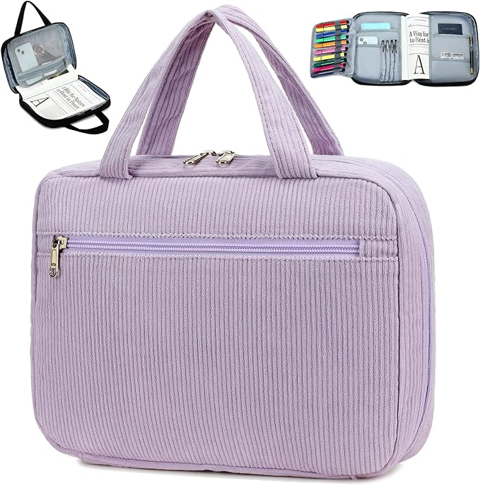Octsky Bible Cover Case for Women Bible Organizer Book Carrying Bag for Medium and Large Bibles, Purple