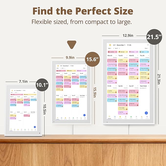 Digital Calendar 15.6" Chore Chart – 1080P Full HD Interactive Touchscreen, Smart Family Planner, Hearth Display Digital Wall & Desk Mountable for Seamless Scheduling