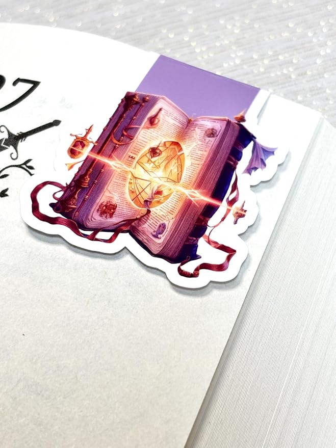 creates Magnetic Bookmark For Reading Journals Planners Scrapbooking Office Supplies Cute And Funny Bookmark For Bookworms Matte Laminate Double Sided Handmade (Enchanting Book)