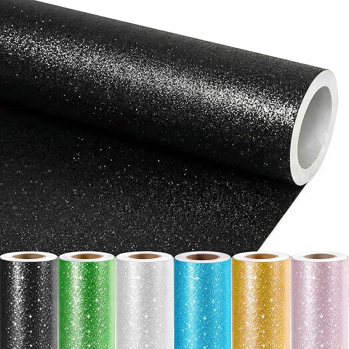 16" × 30ft Black Glitter Bulletin Board Roll Reusable Board Background Paper Wallpaper DIY Art Crafts Poster Paper Classroom Bulletin Board Decor for School Office Arts Crafts Home Wall Decor Supplies