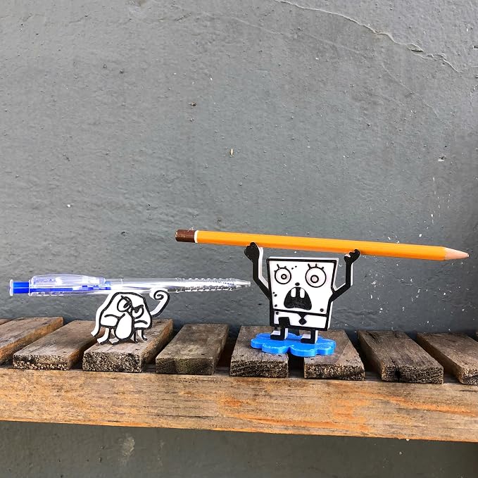 SpeakerMan Funny Doodle Style Pencil Holder – Quirky Desk Organizer for Adults