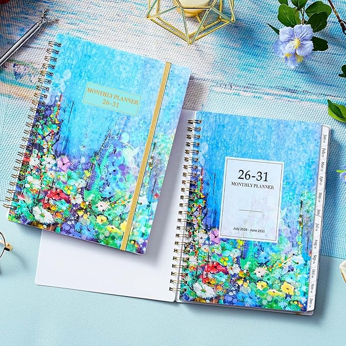 2026-2031 Monthly Planner - JUL 2026 - JUN 2031, 8.5" x 6.4", 5 Year Monthly Calendar 2026-2031, 60-Month Planner with Tabs, Inner Pocket, Golden Stamping