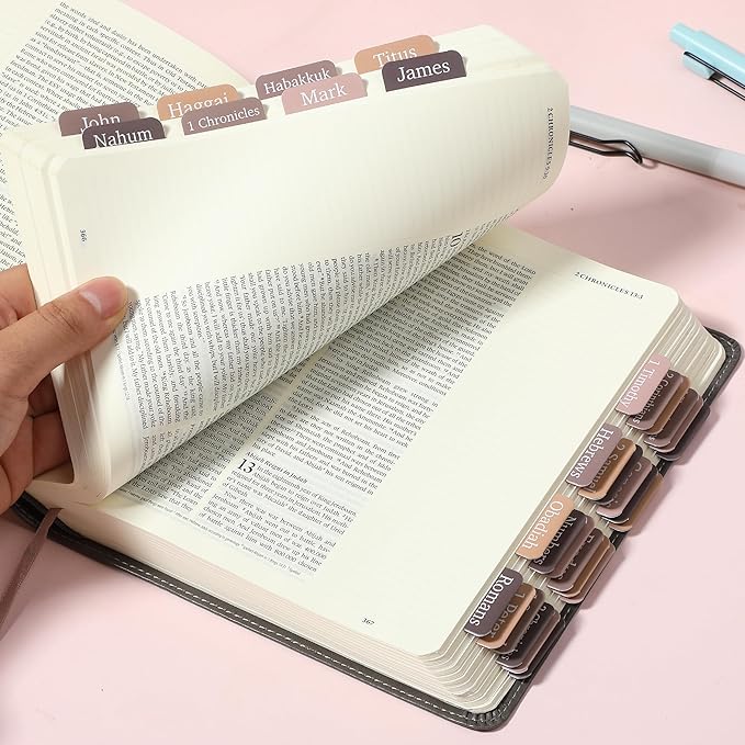 Mr. Pen- Bible Tabs, 75 Tabs, Oak Forest, Laminated Bible Tabs for Women and Men, Bible Tabs for Study Bible, Large Print Bible Index Tabs, Bible Book Tabs, Bible Labels Tabs, Mr. Pen Bible Tabs