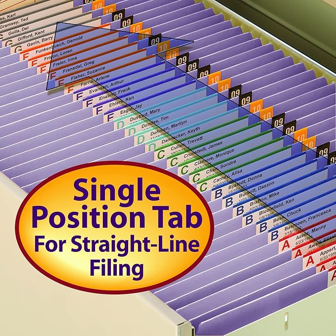 Smead File Folder, Reinforced Straight-Cut Tab, Letter Size, Lavender, 100 per Box (12410)