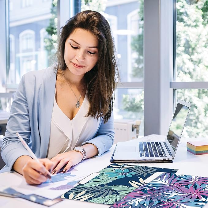 Better Office Products Decorative File Folders, 12 Pack, 6 Unique Designs, Heavyweight, Letter Size (9.5 x 11.5) with 1/3 Cut Tab, Tropical Floral Designs, Fashion Folders