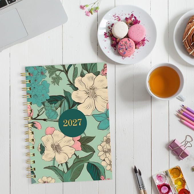 Blueline® 17-Month Weekly/Monthly Planner, August 2026 to December 2027, Four-Color Interior, Hard Cover, 8" x 5", Verdant Design (C448017.01)